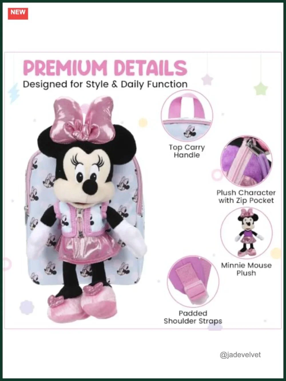 Disney Minnie Mouse Preschool Backpack with Plush Toy
